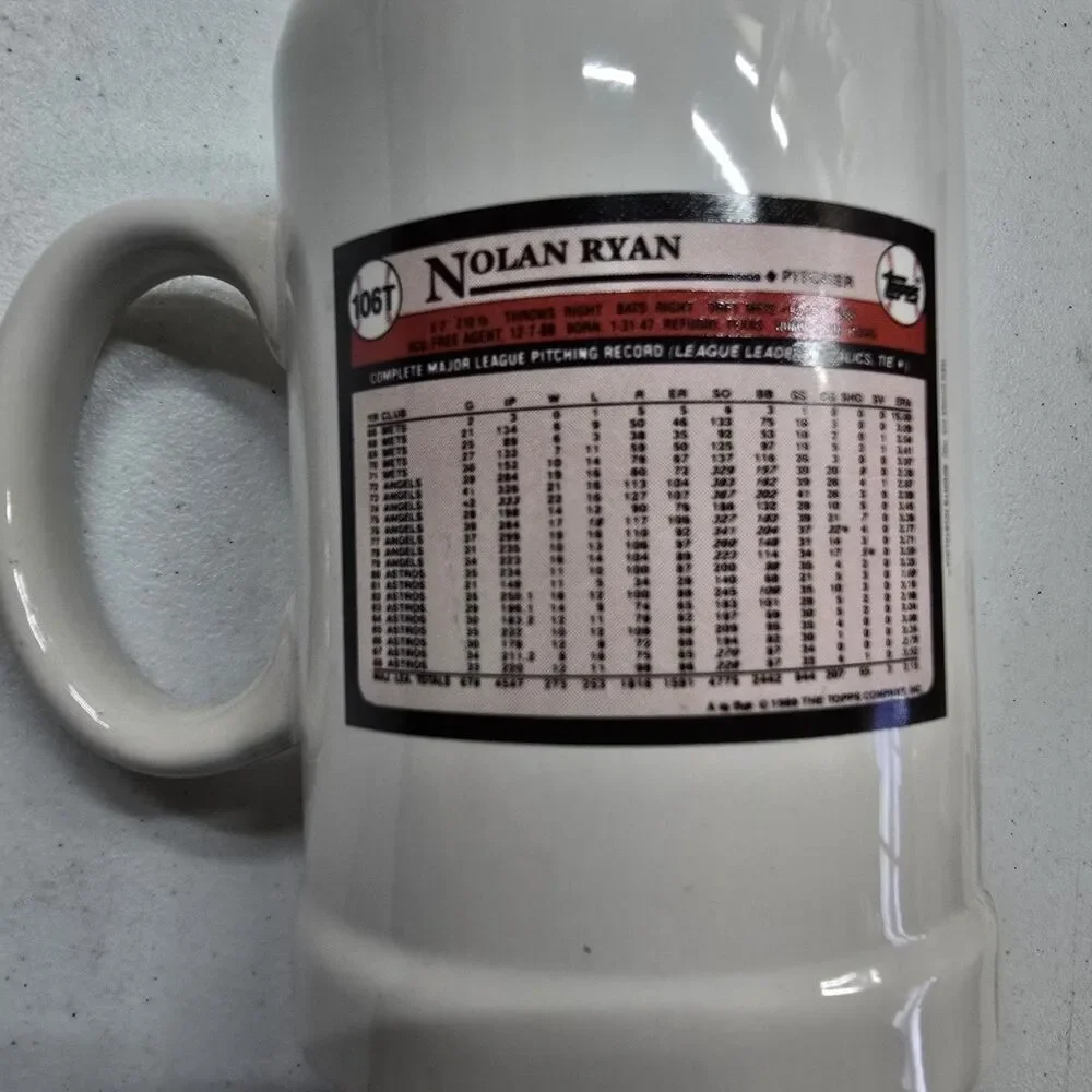 Vtg Texas Rangers Nolan Ryan Tops Sports Nostalgia Mug Coffee Cup Made In USA